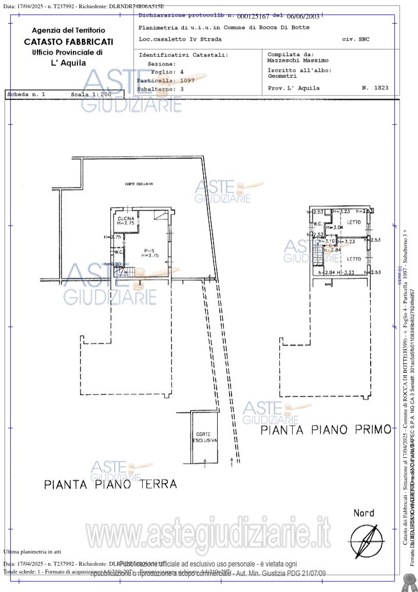 Planimetria del bene