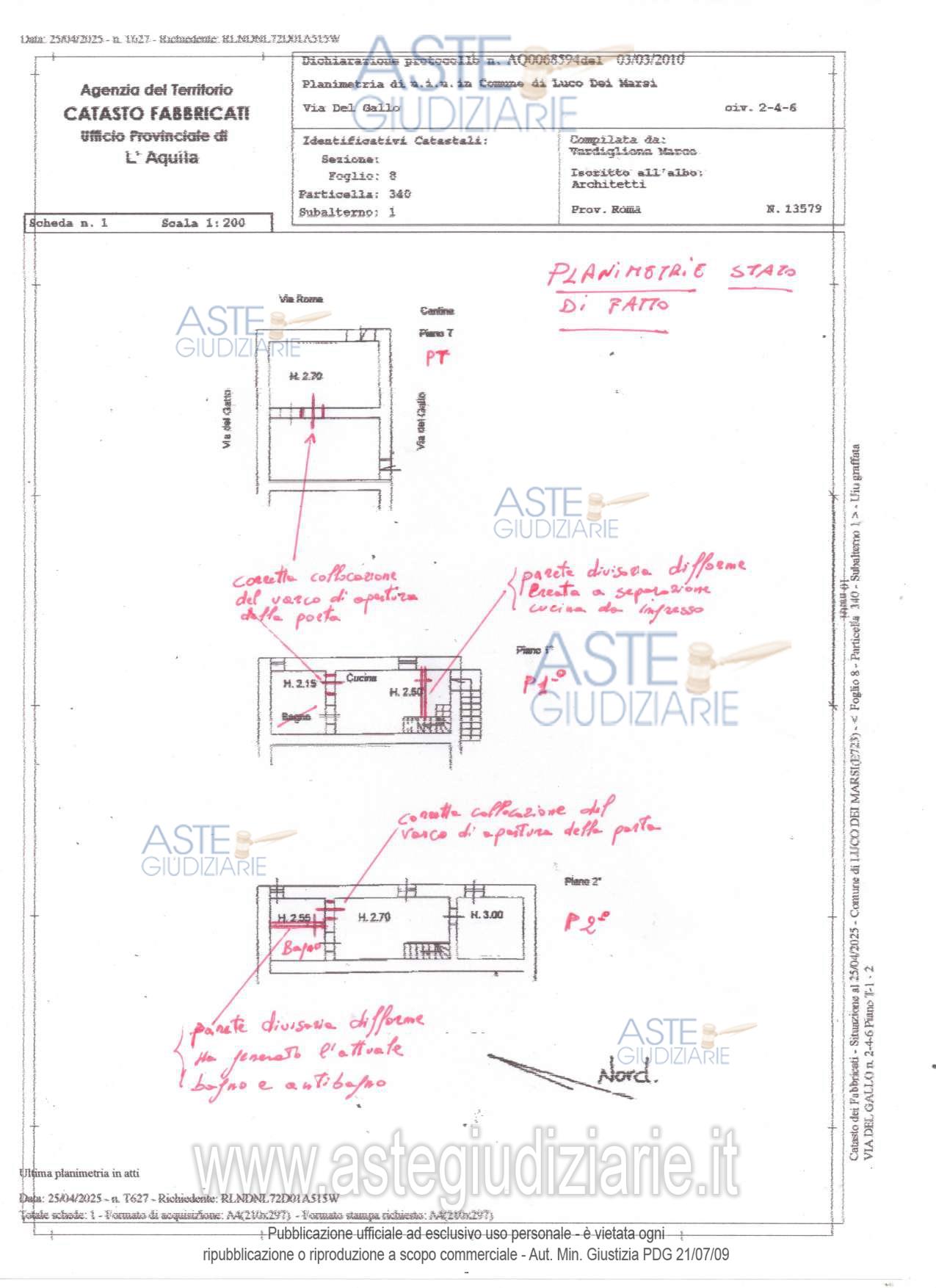Planimetria del bene