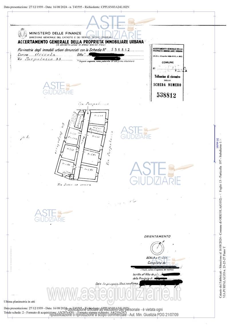 Planimetria del bene