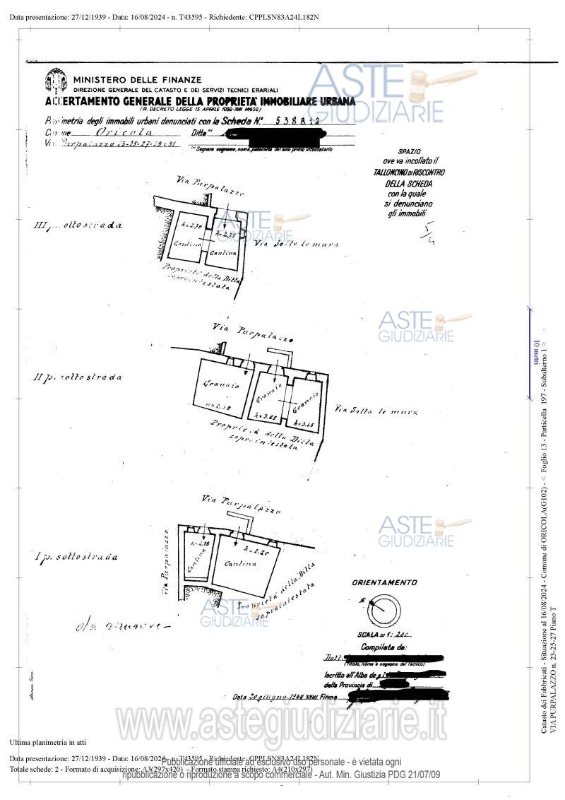 Planimetria del bene