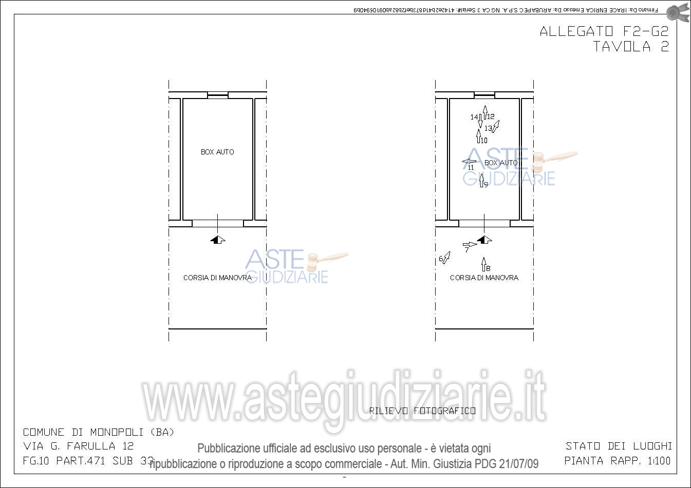 Planimetria del bene