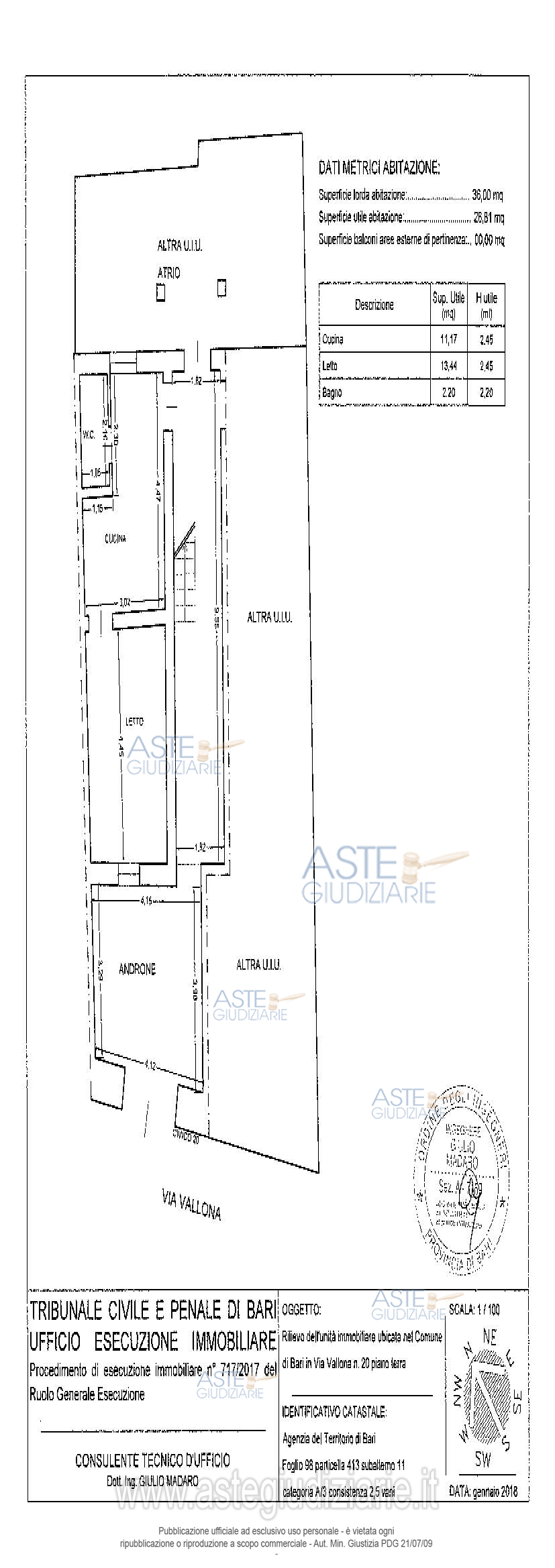 Planimetria del bene