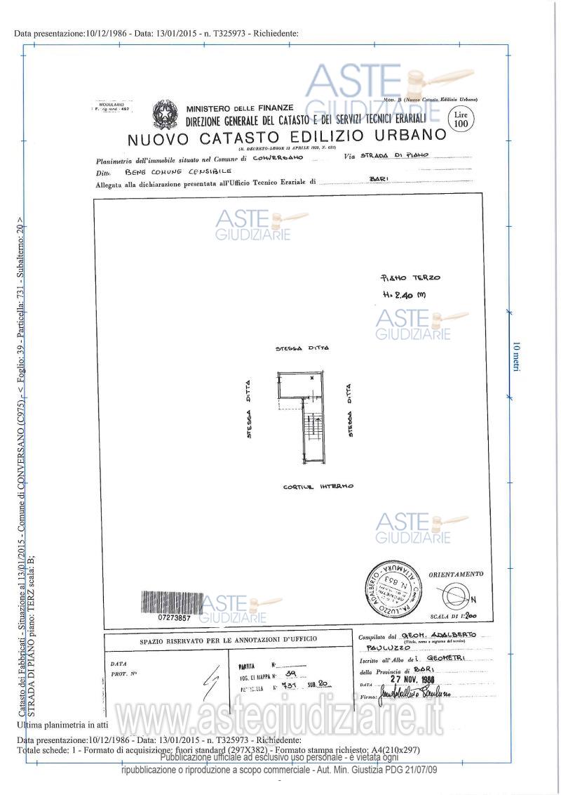 Planimetria del bene