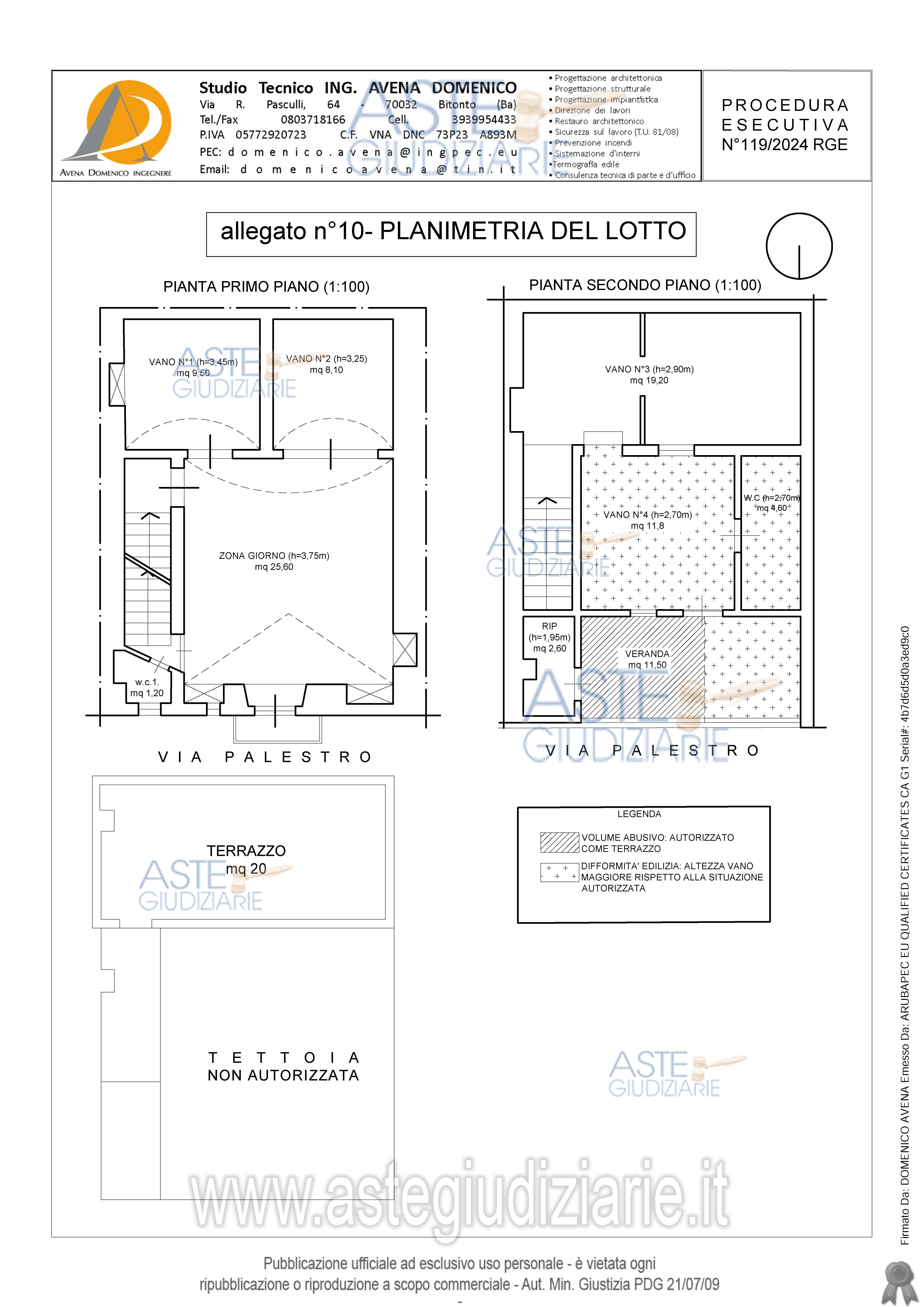 Planimetria del bene