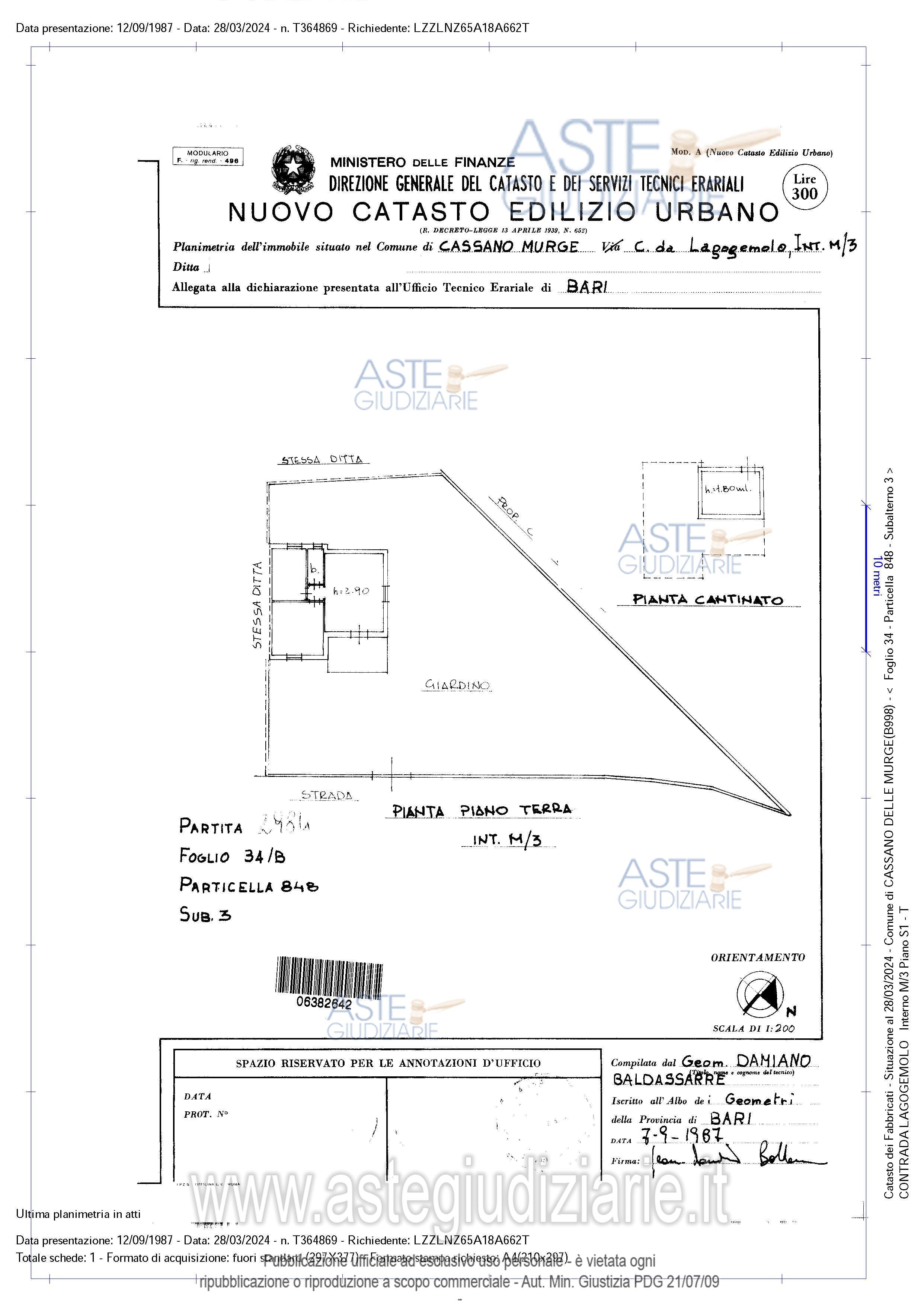 Planimetria del bene