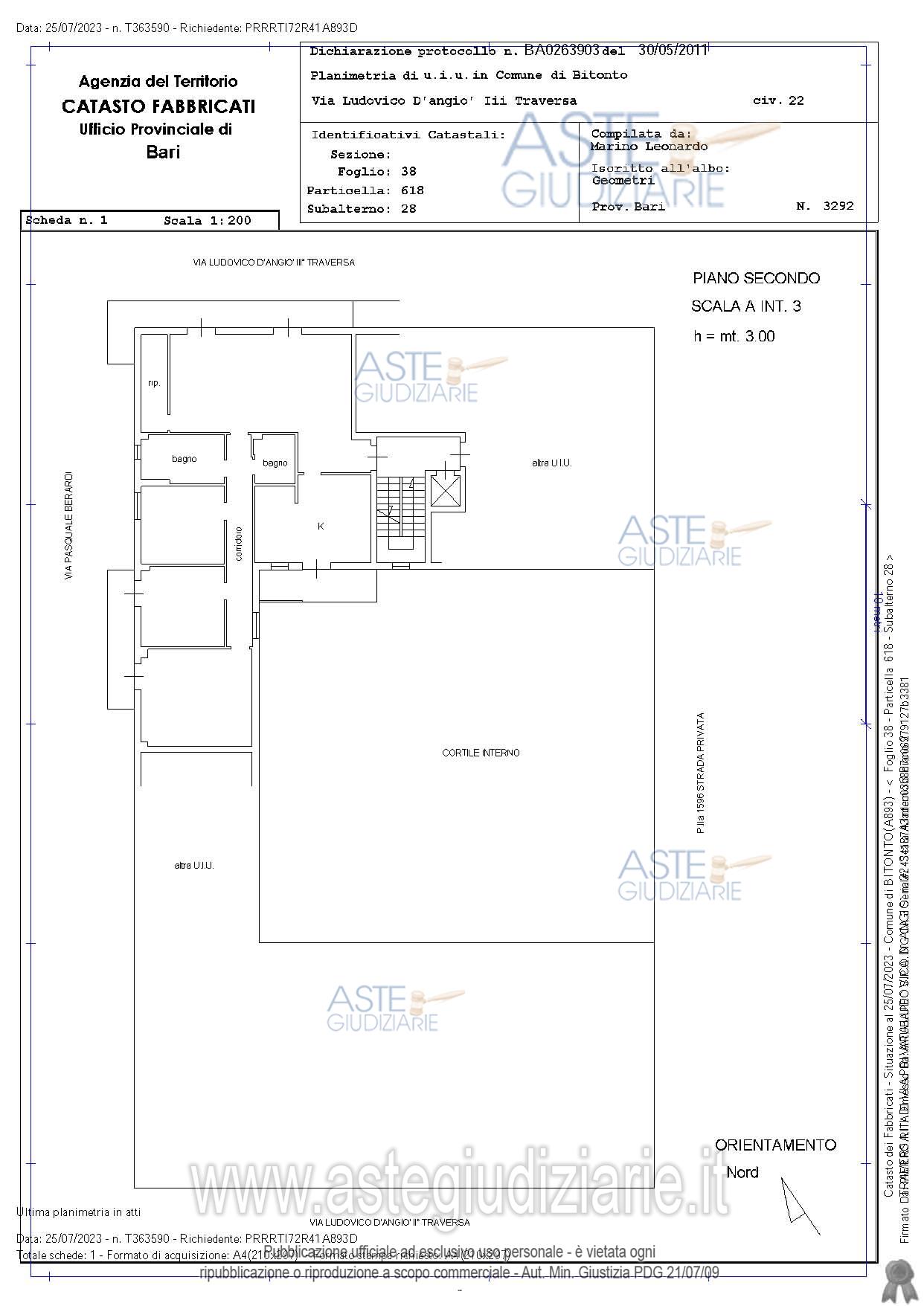 Planimetria del bene
