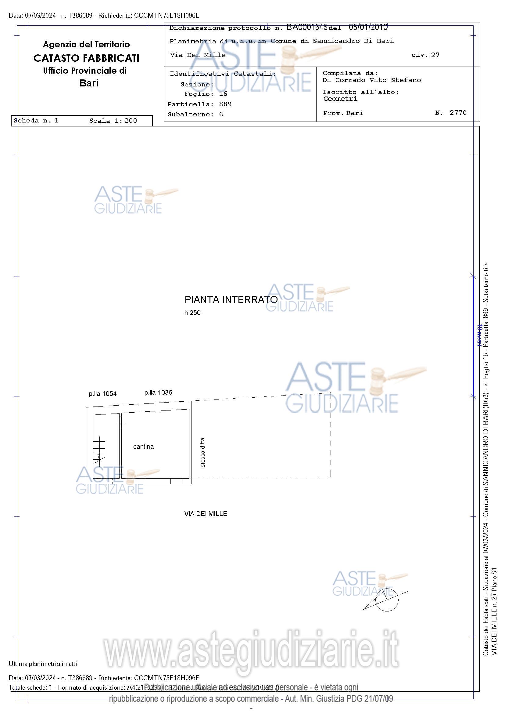Planimetria del bene
