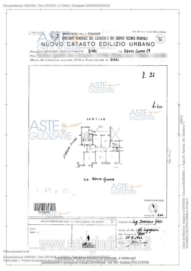 Planimetria del bene
