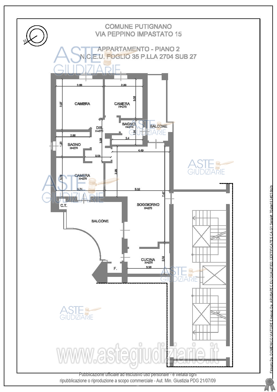 Planimetria del bene