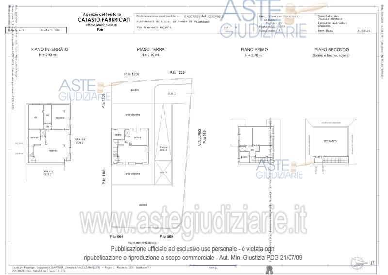 Planimetria del bene