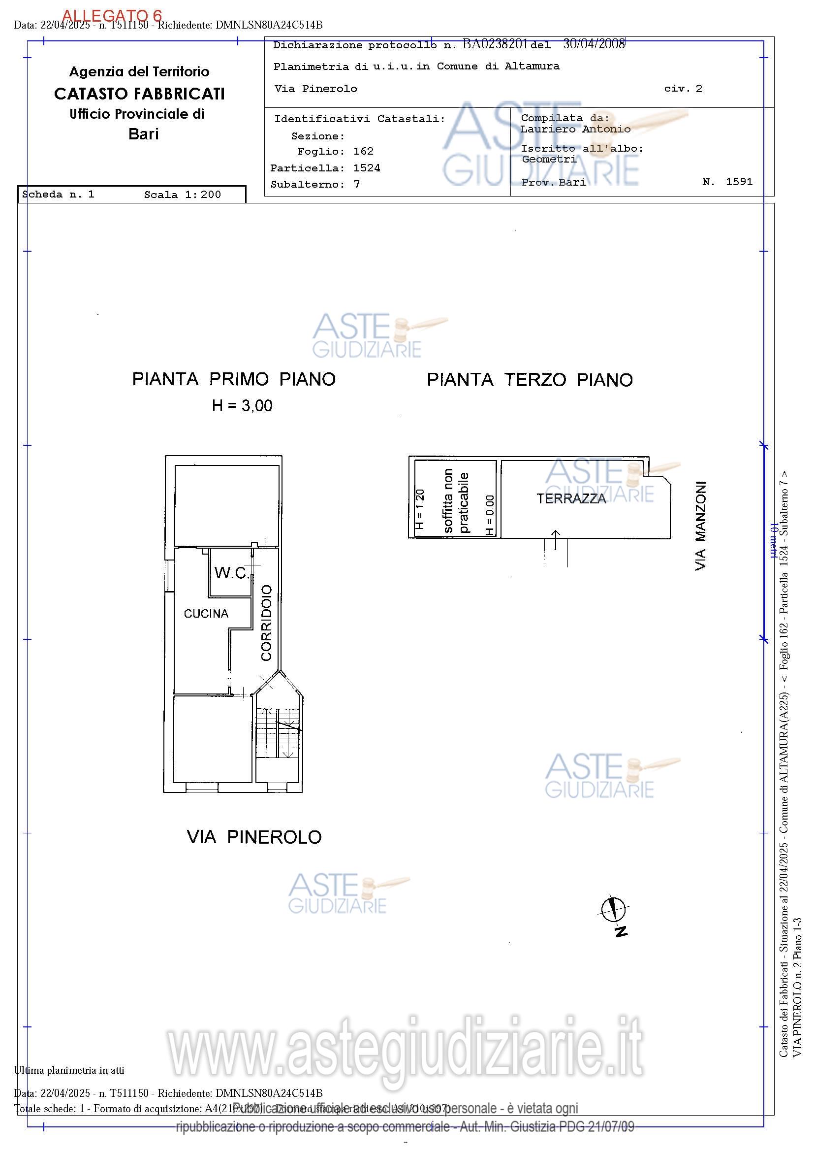 Planimetria del bene