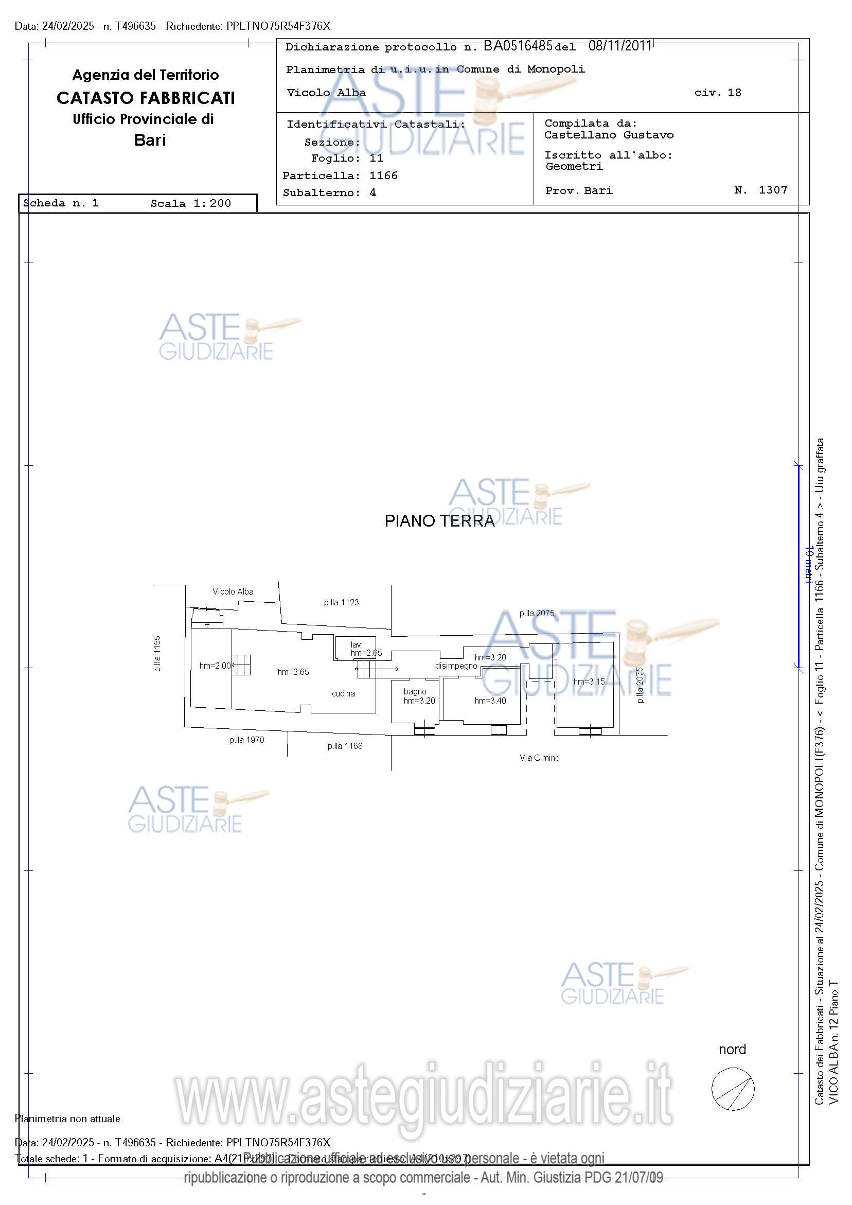 Planimetria del bene