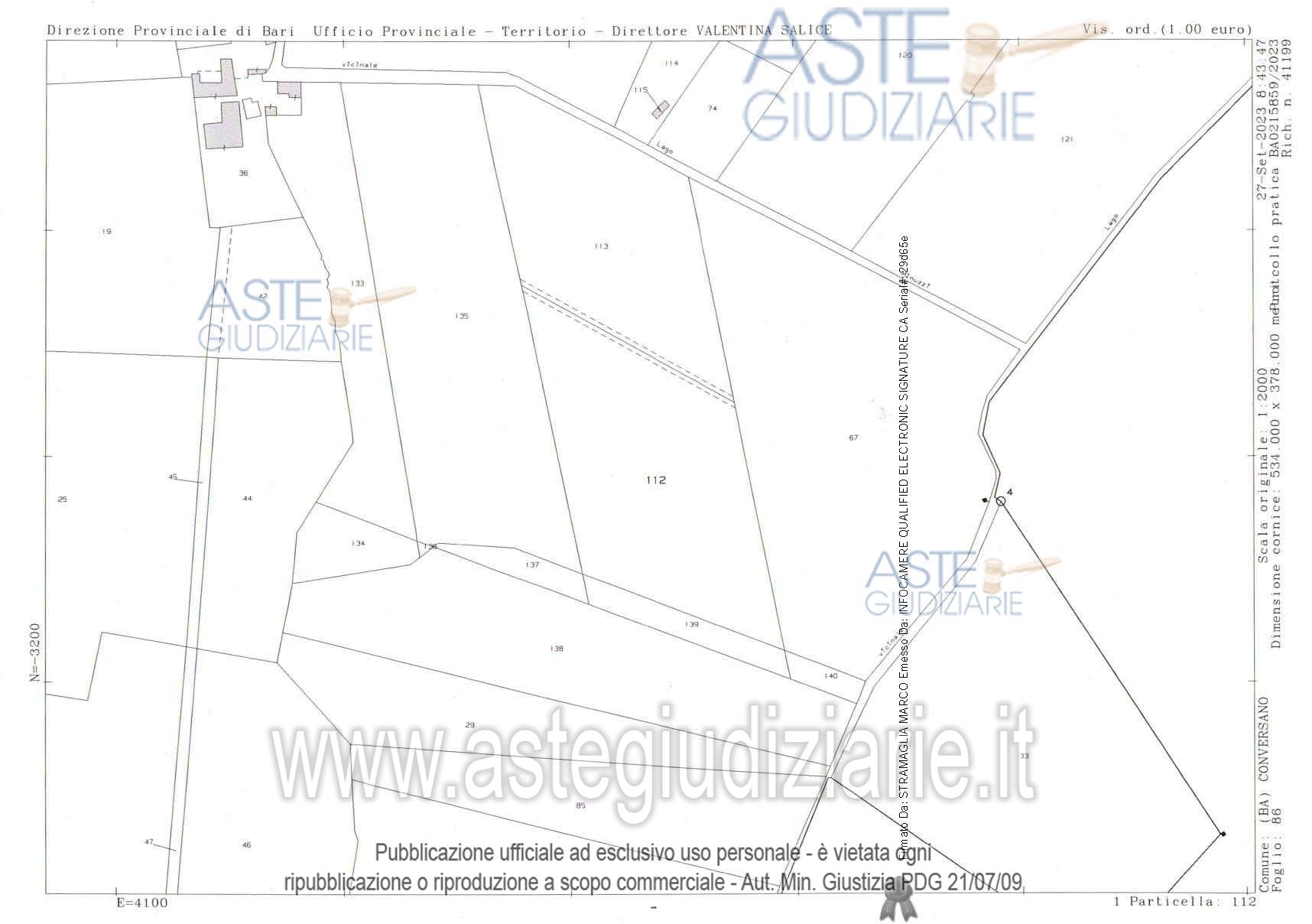 Planimetria del bene