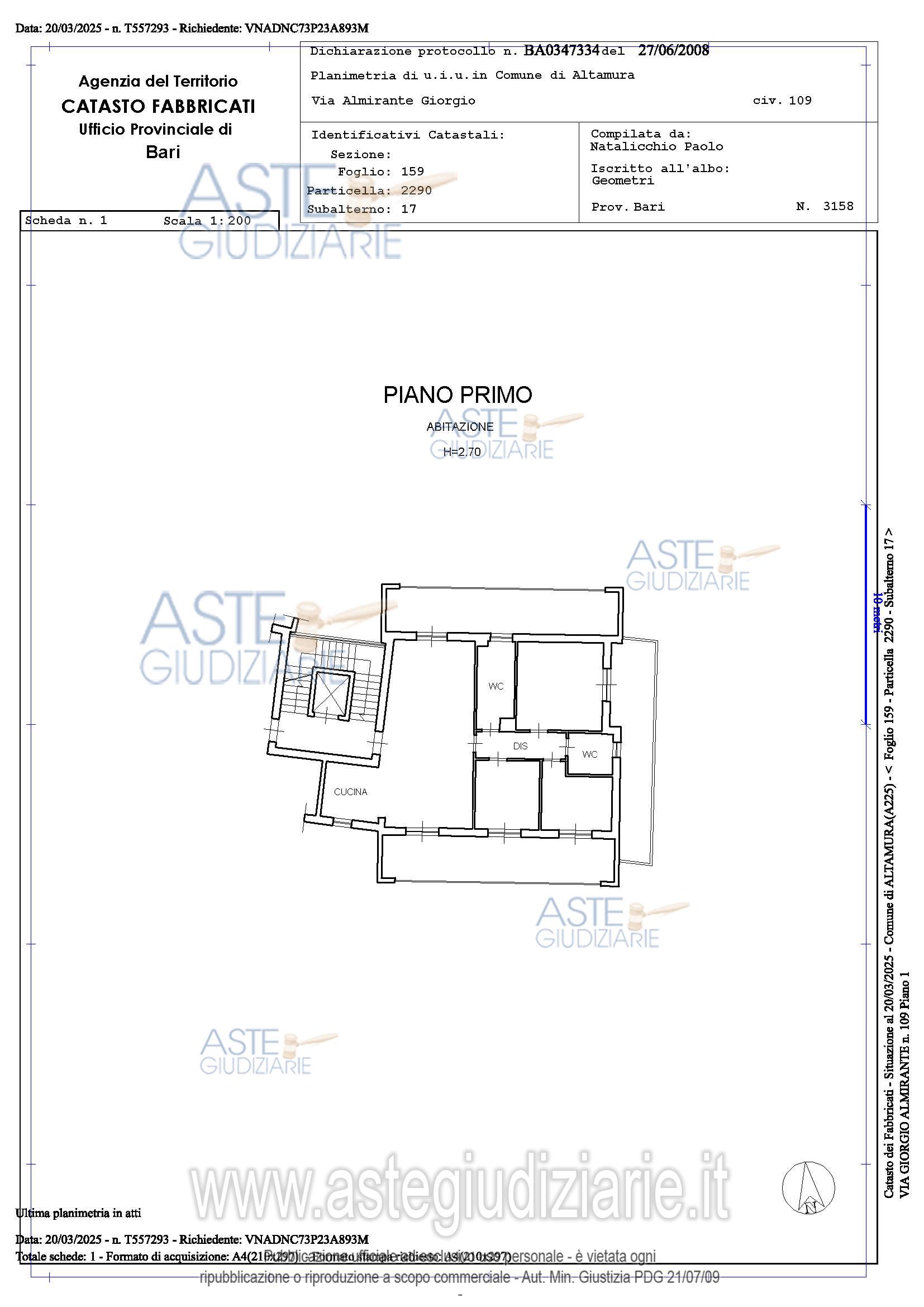 Planimetria del bene