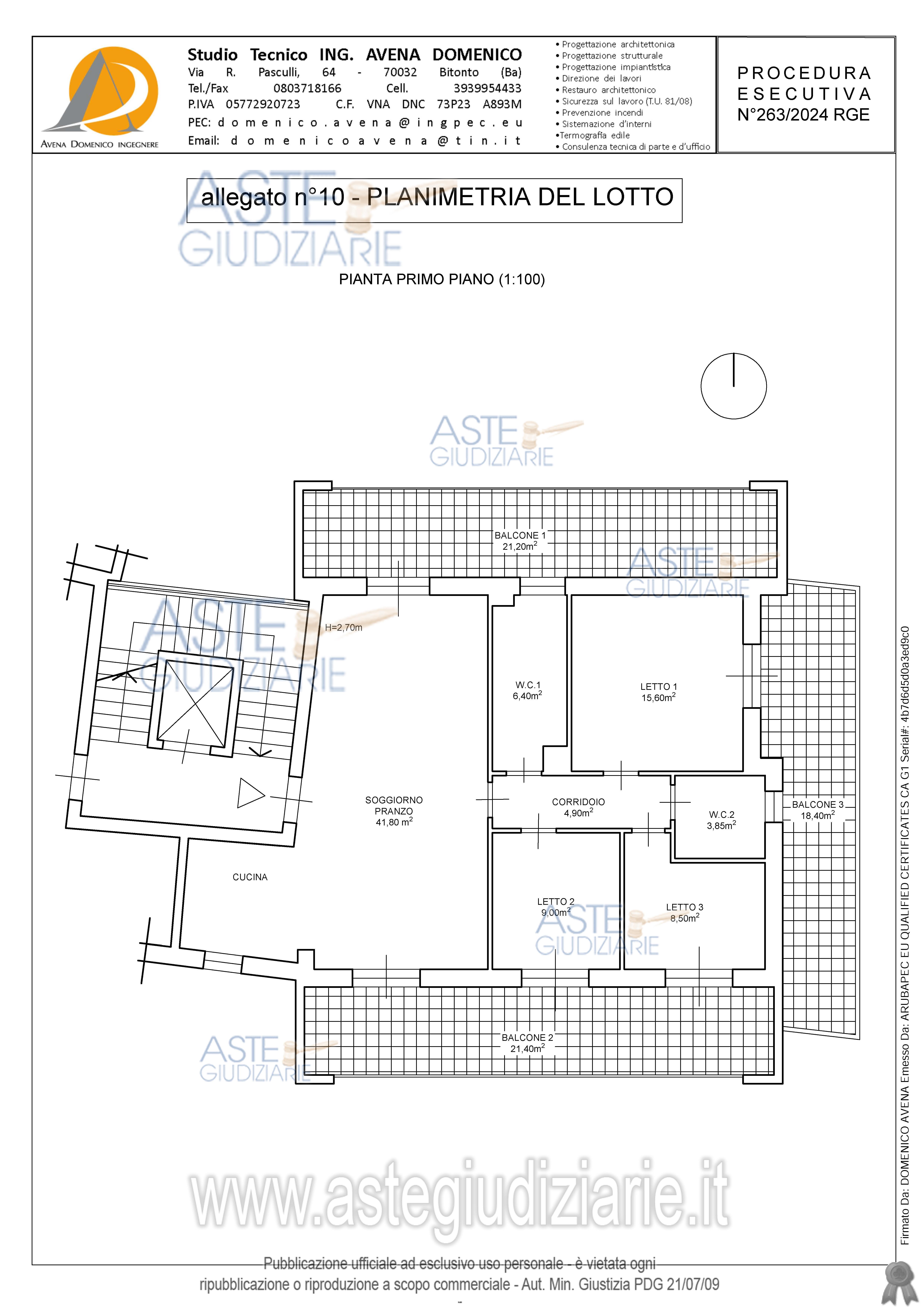 Planimetria del bene