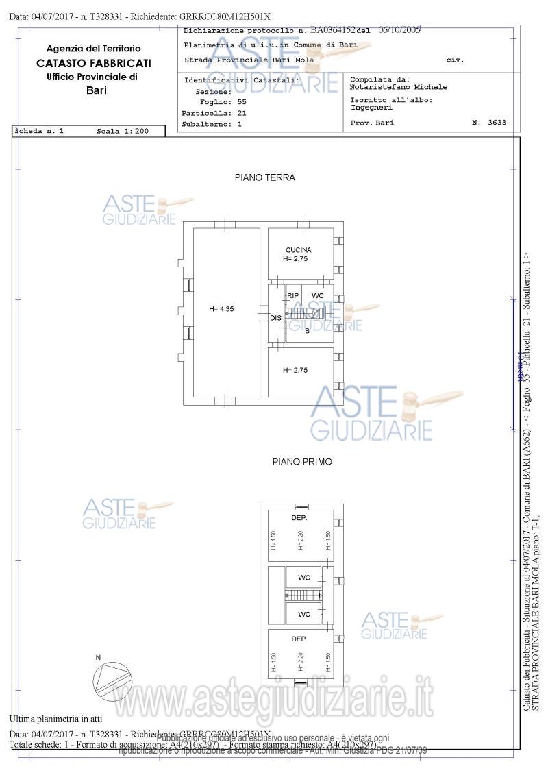 Planimetria del bene