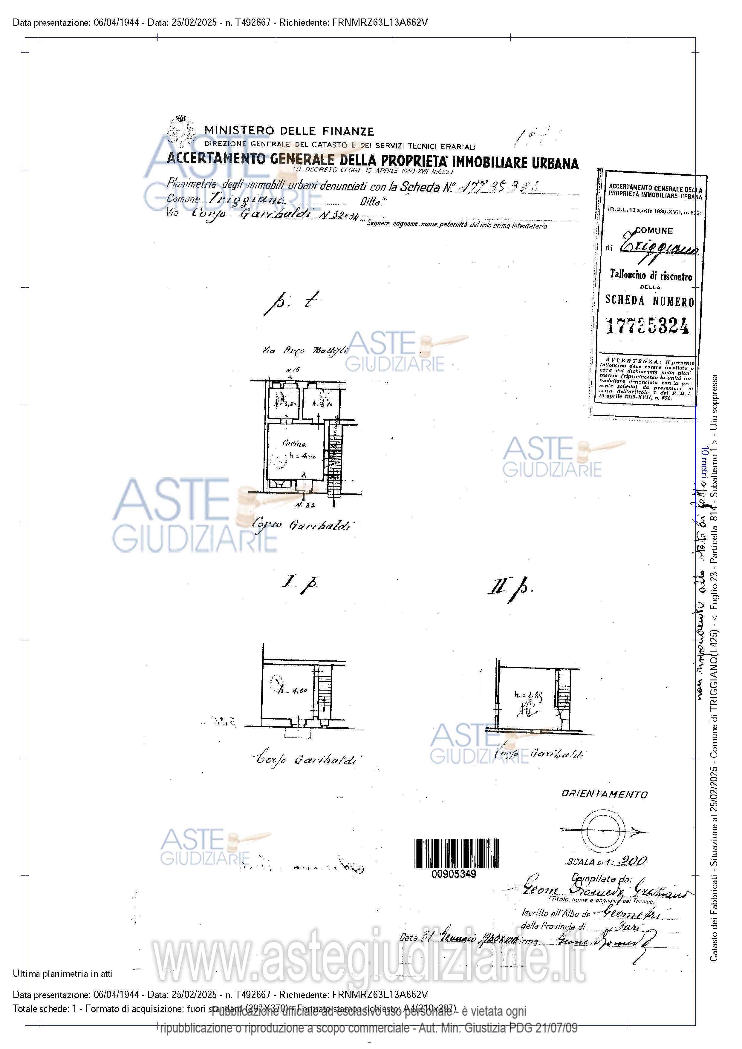 Planimetria del bene