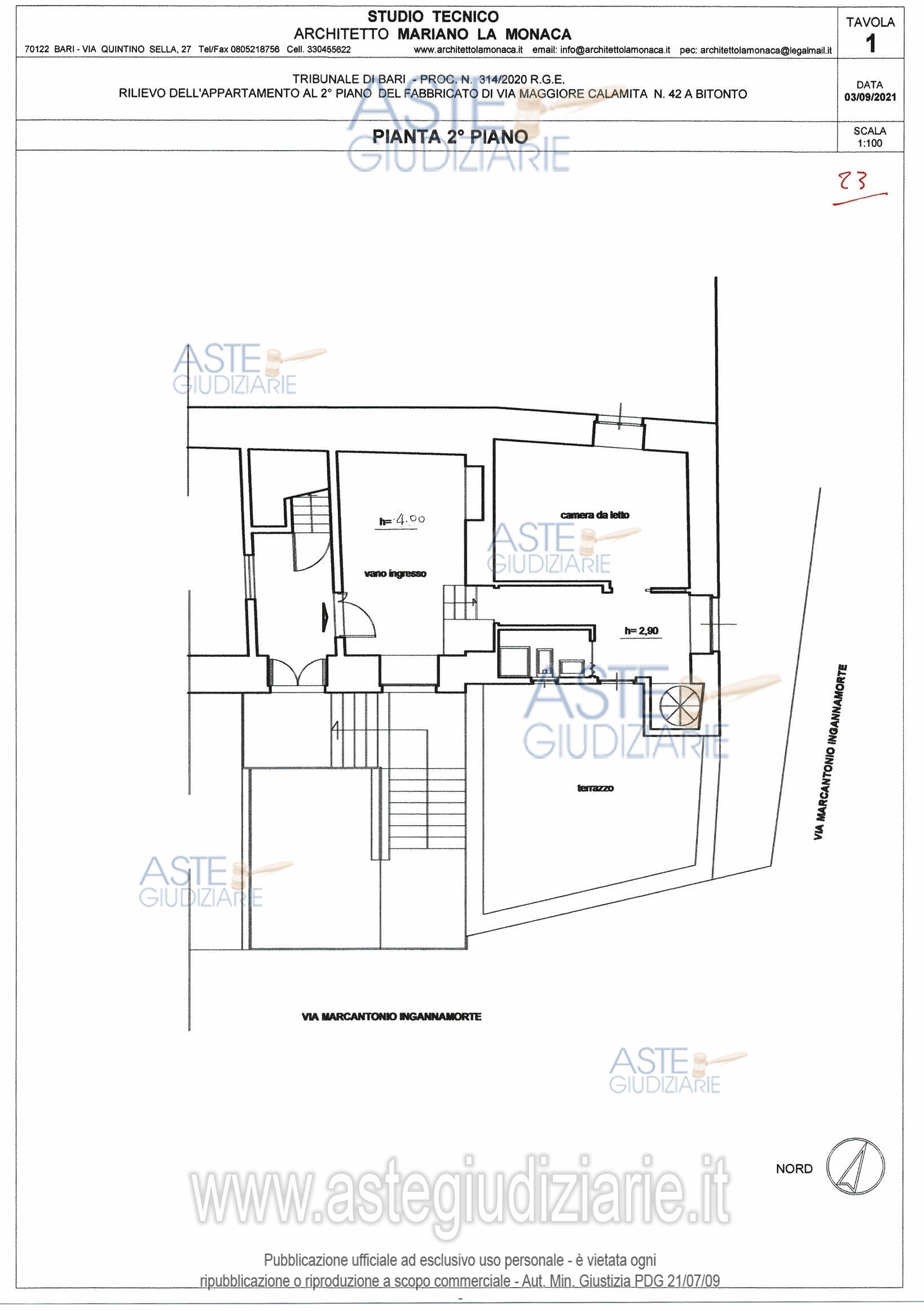 Planimetria del bene