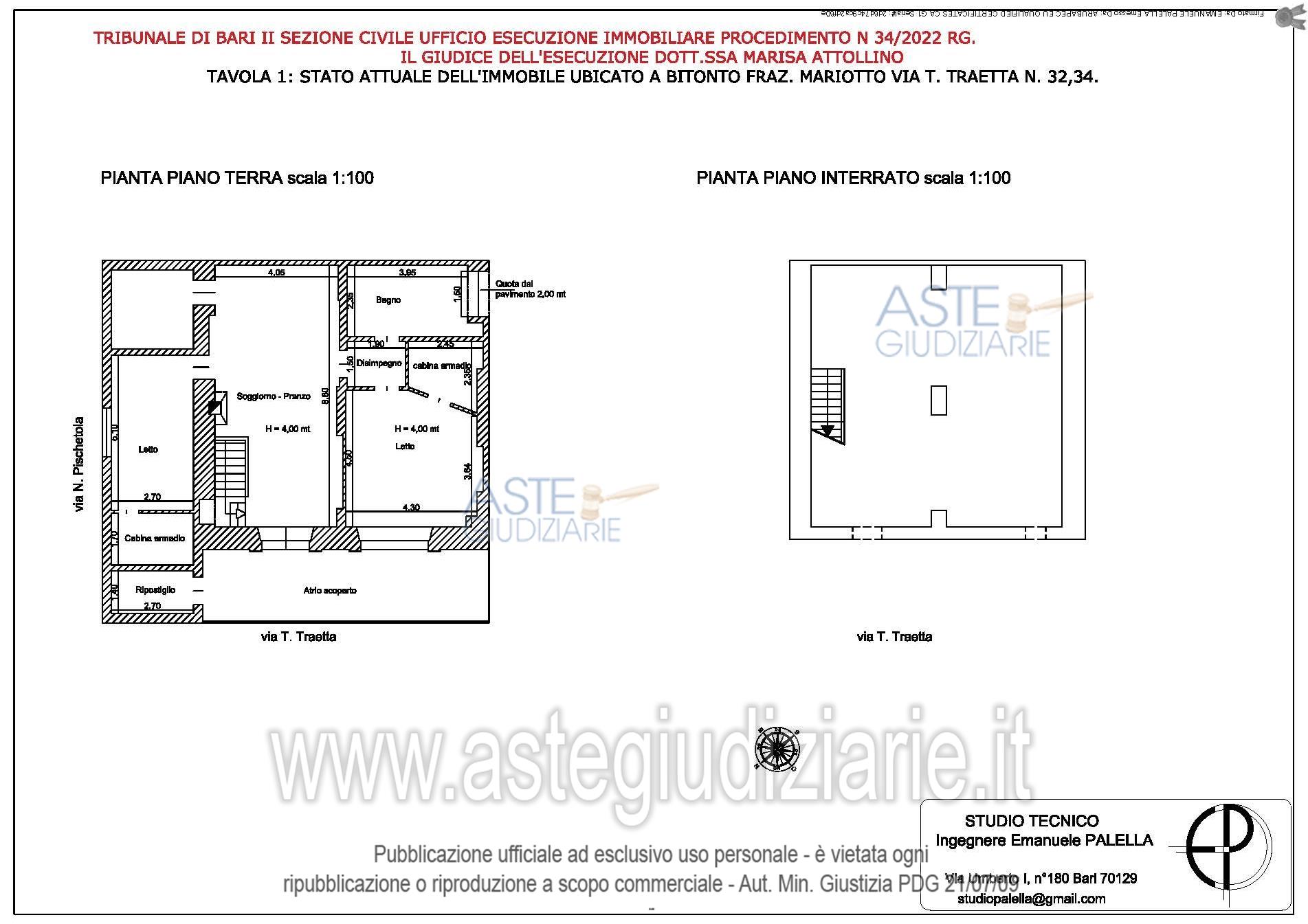 Planimetria del bene