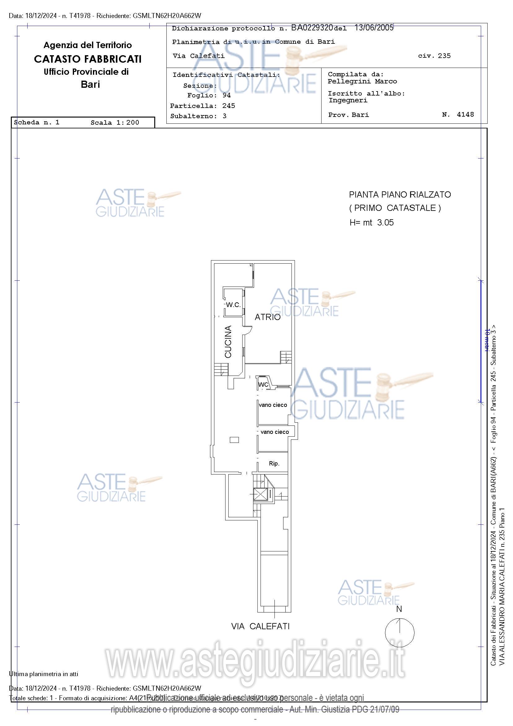 Planimetria del bene