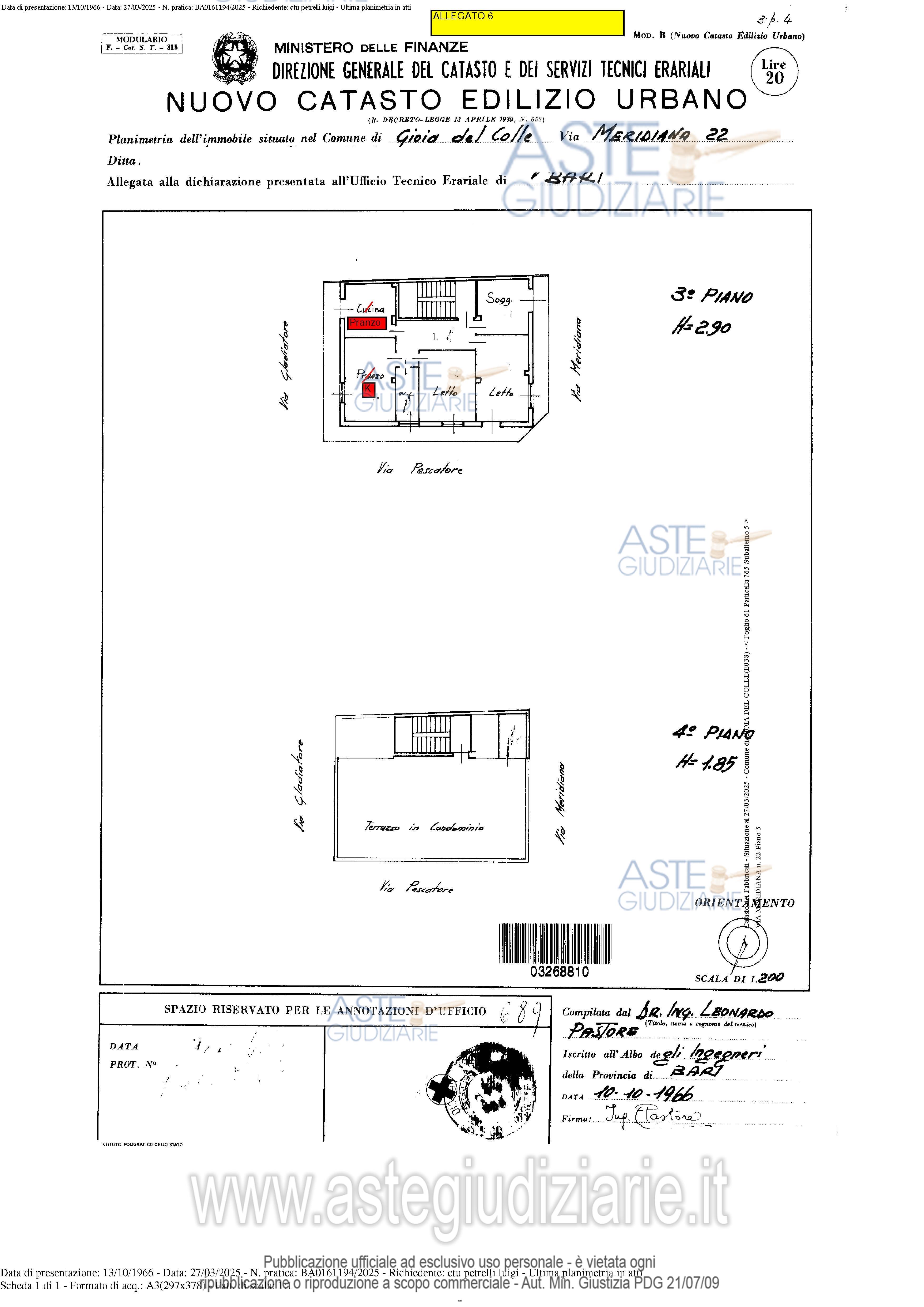 Planimetria del bene