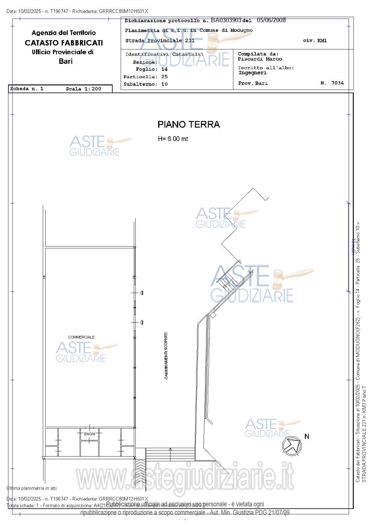 Planimetria del bene