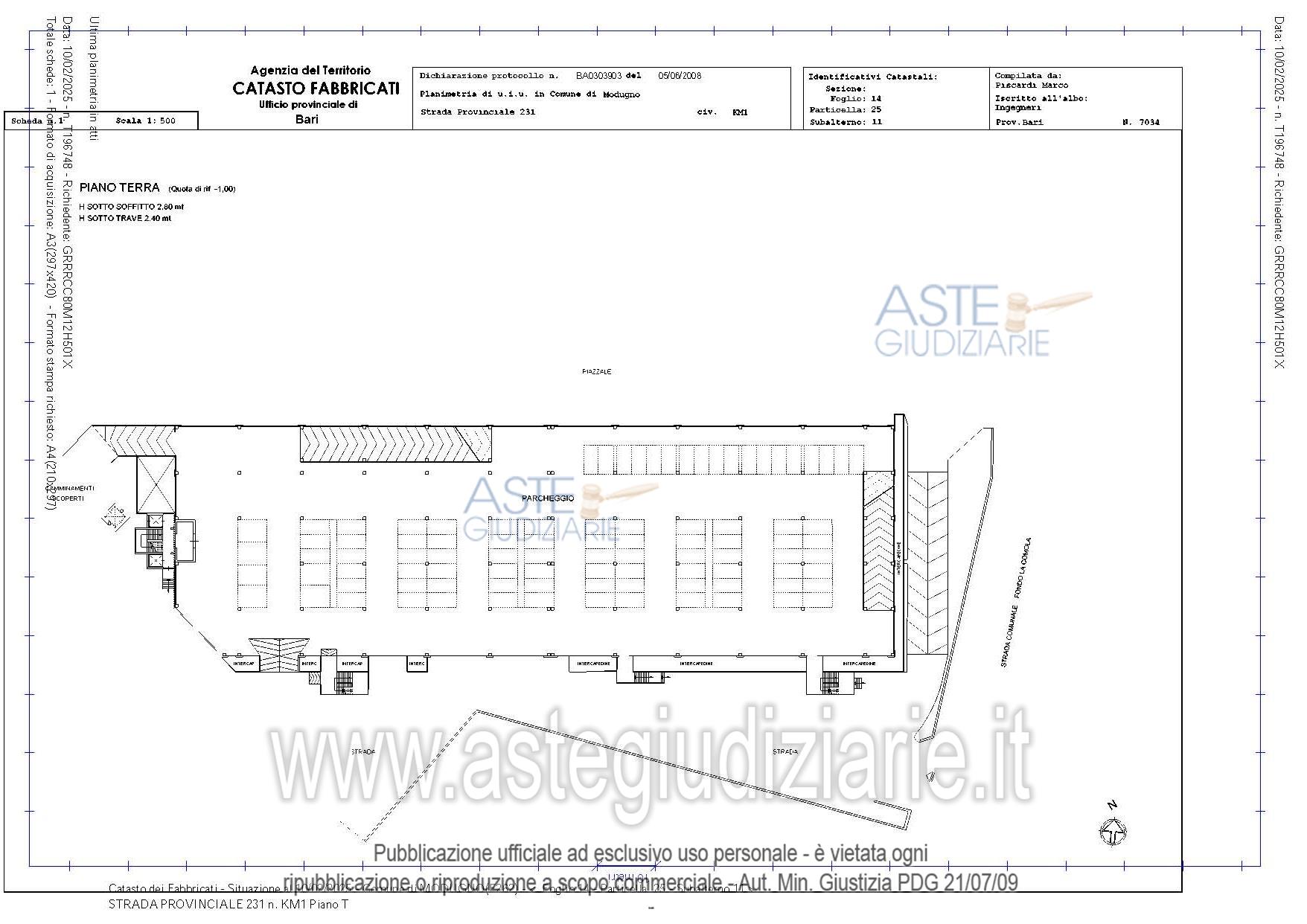 Planimetria del bene