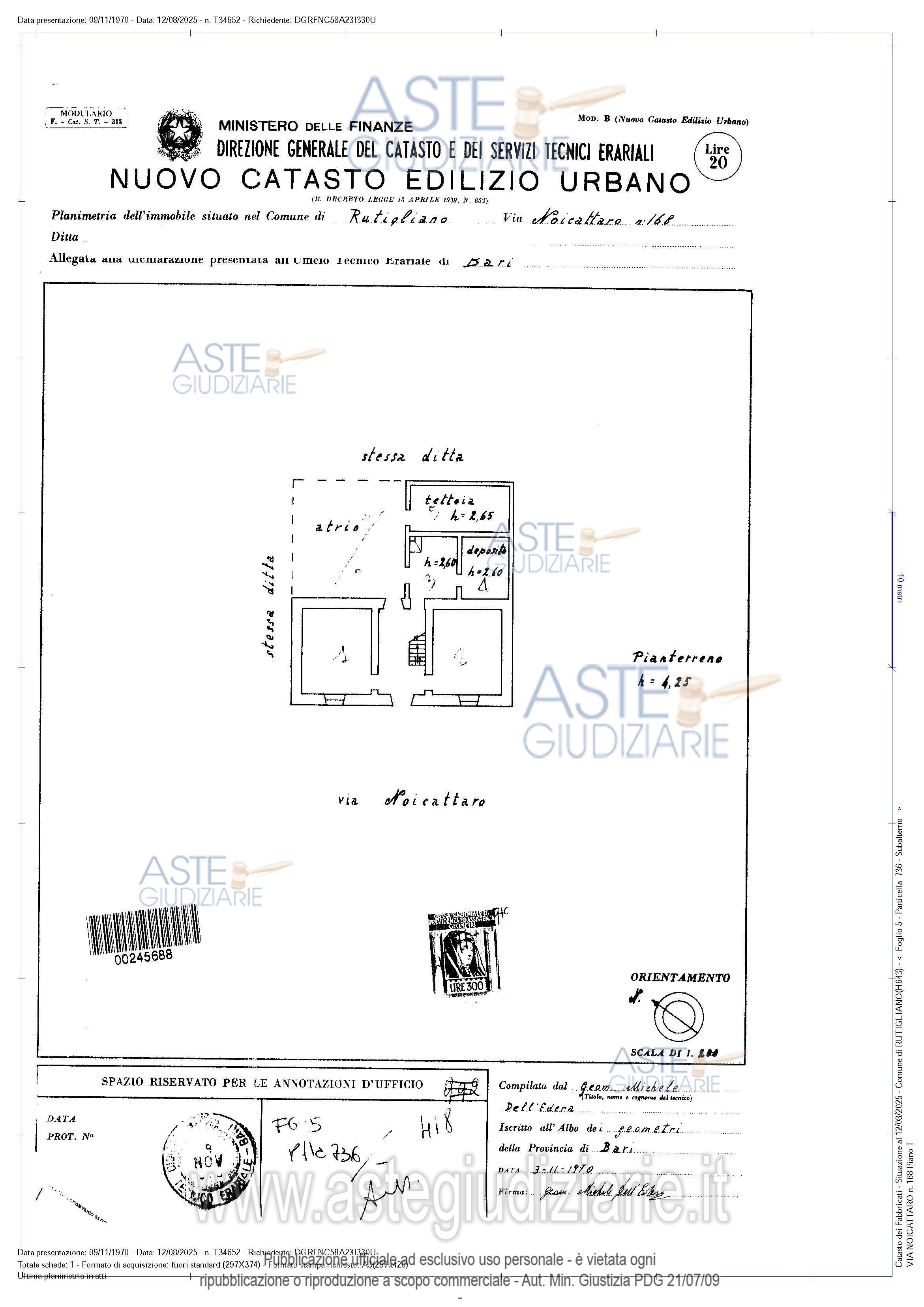 Planimetria del bene