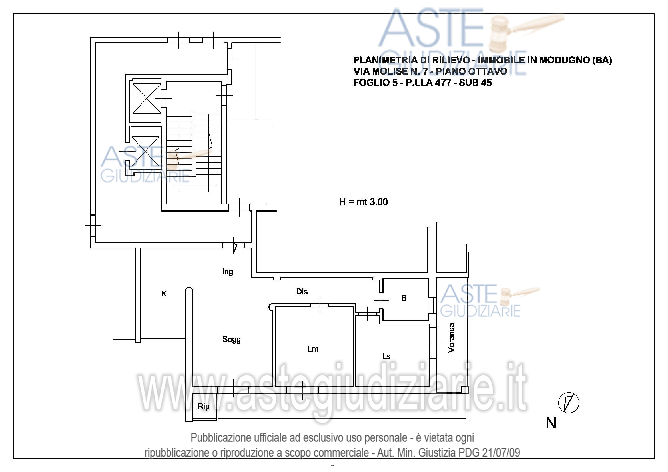 Planimetria del bene