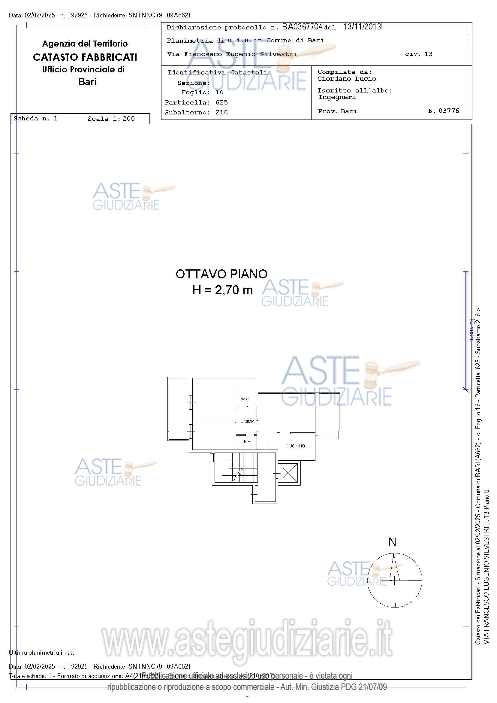 Planimetria del bene