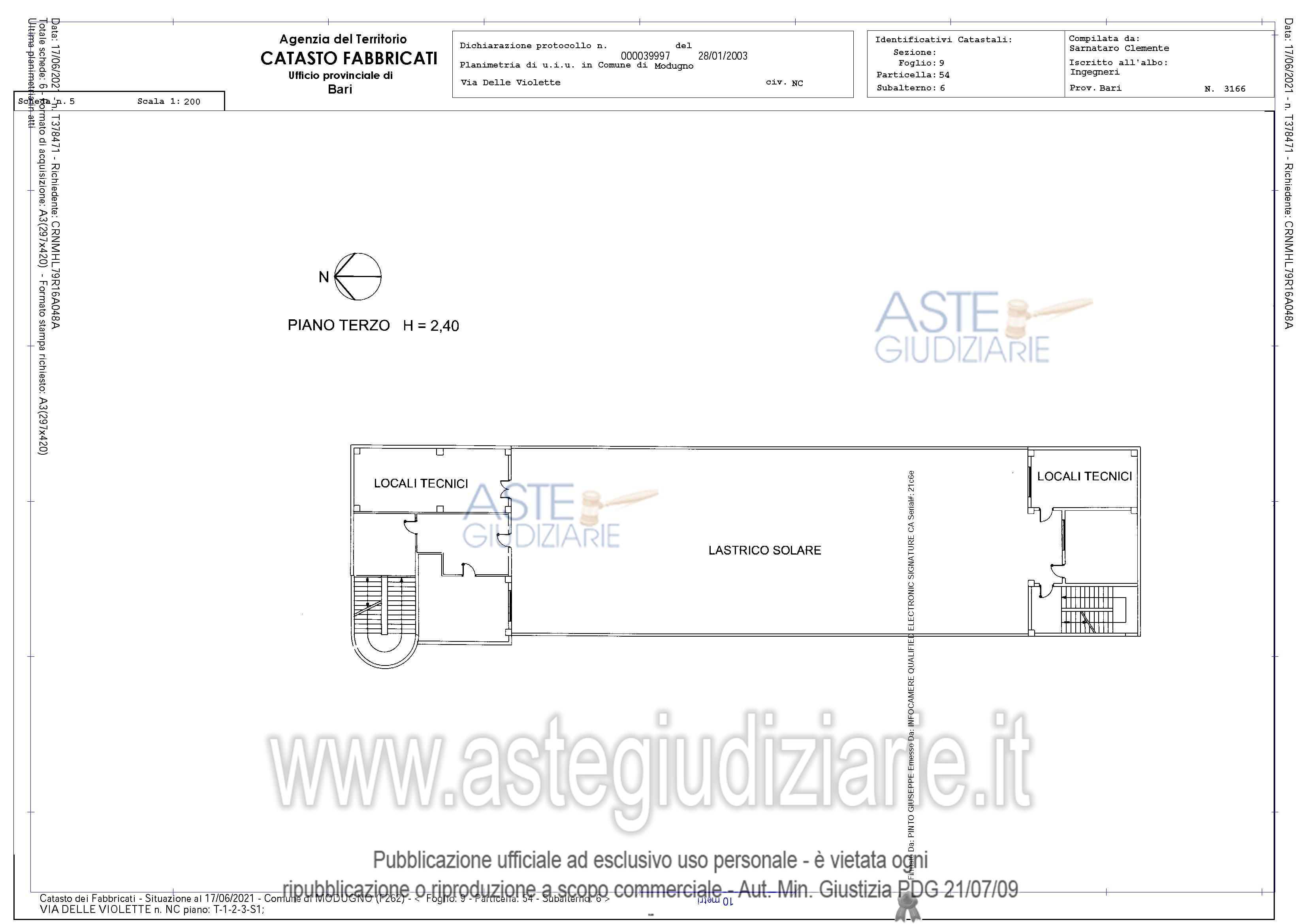 Planimetria del bene