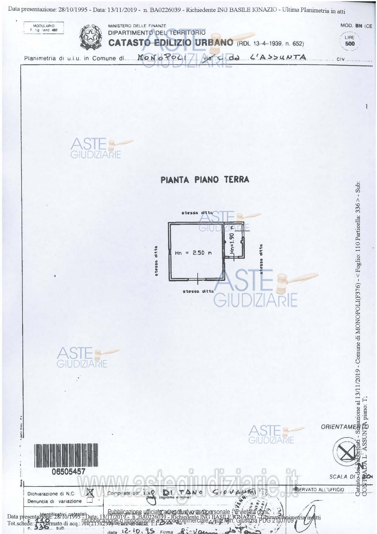 Planimetria del bene