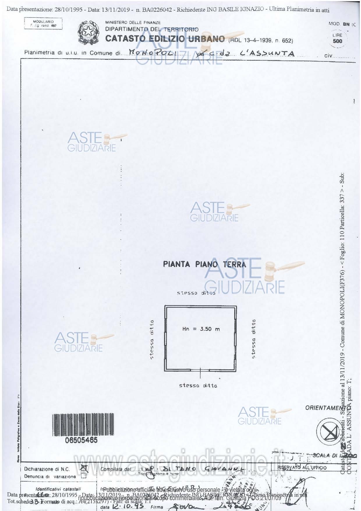 Planimetria del bene