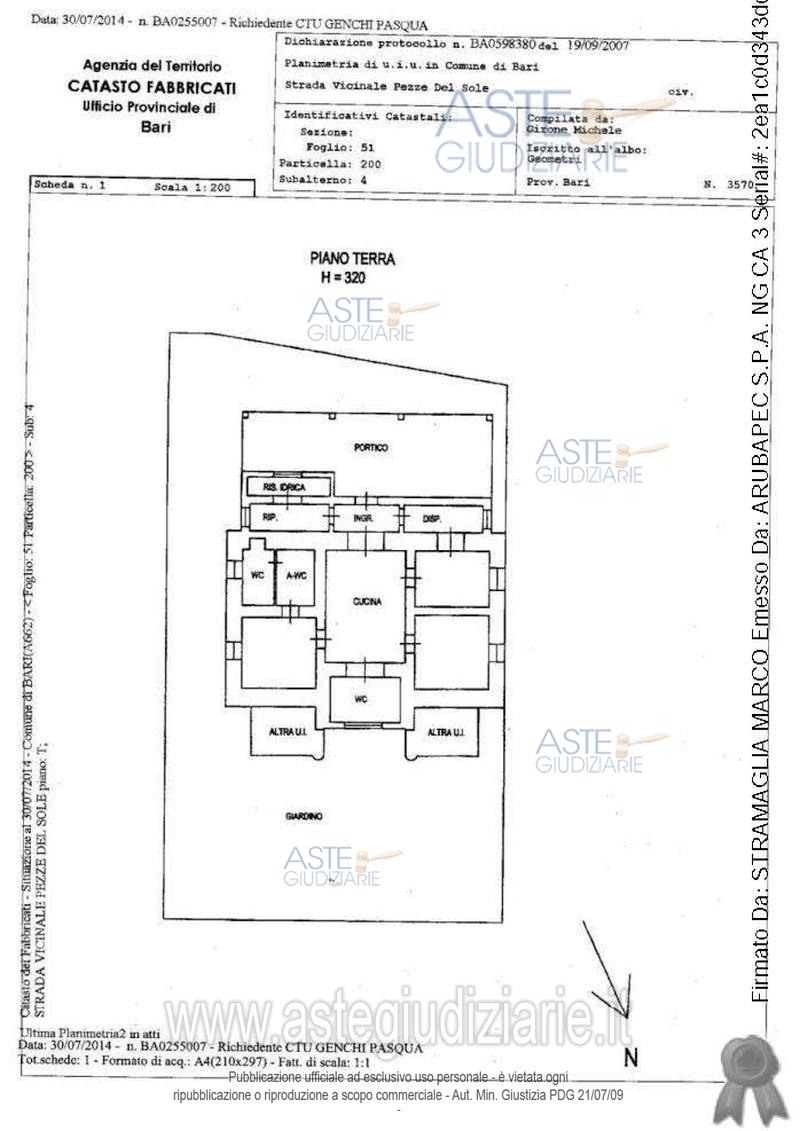 Planimetria del bene