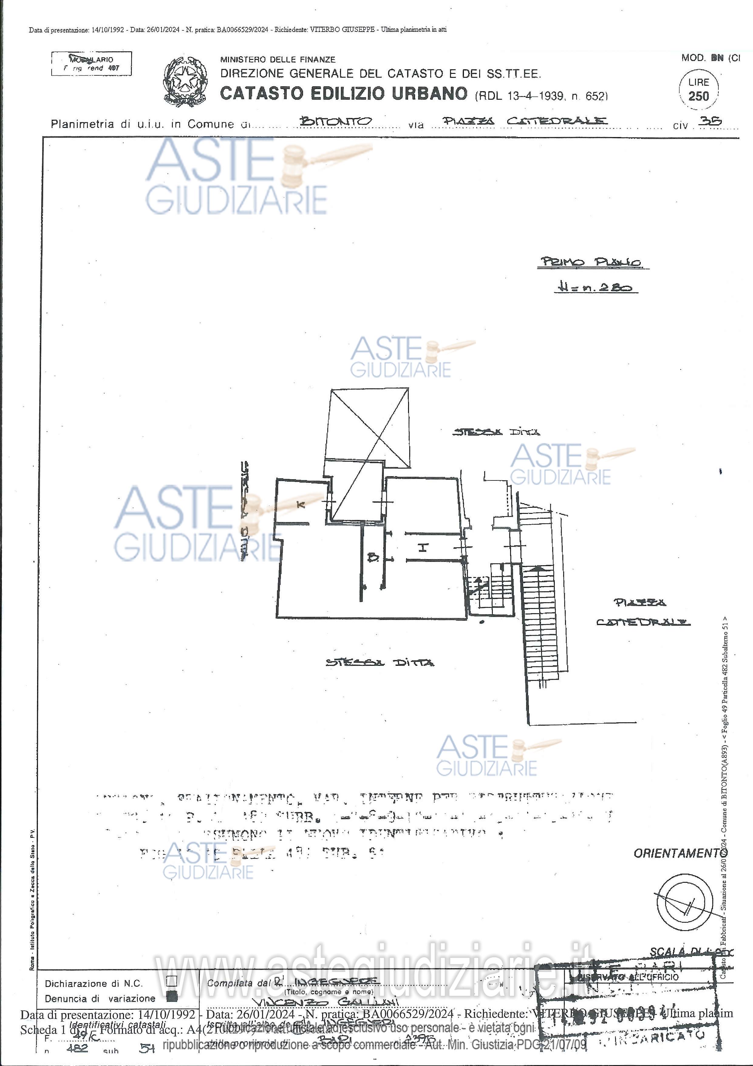 Planimetria del bene