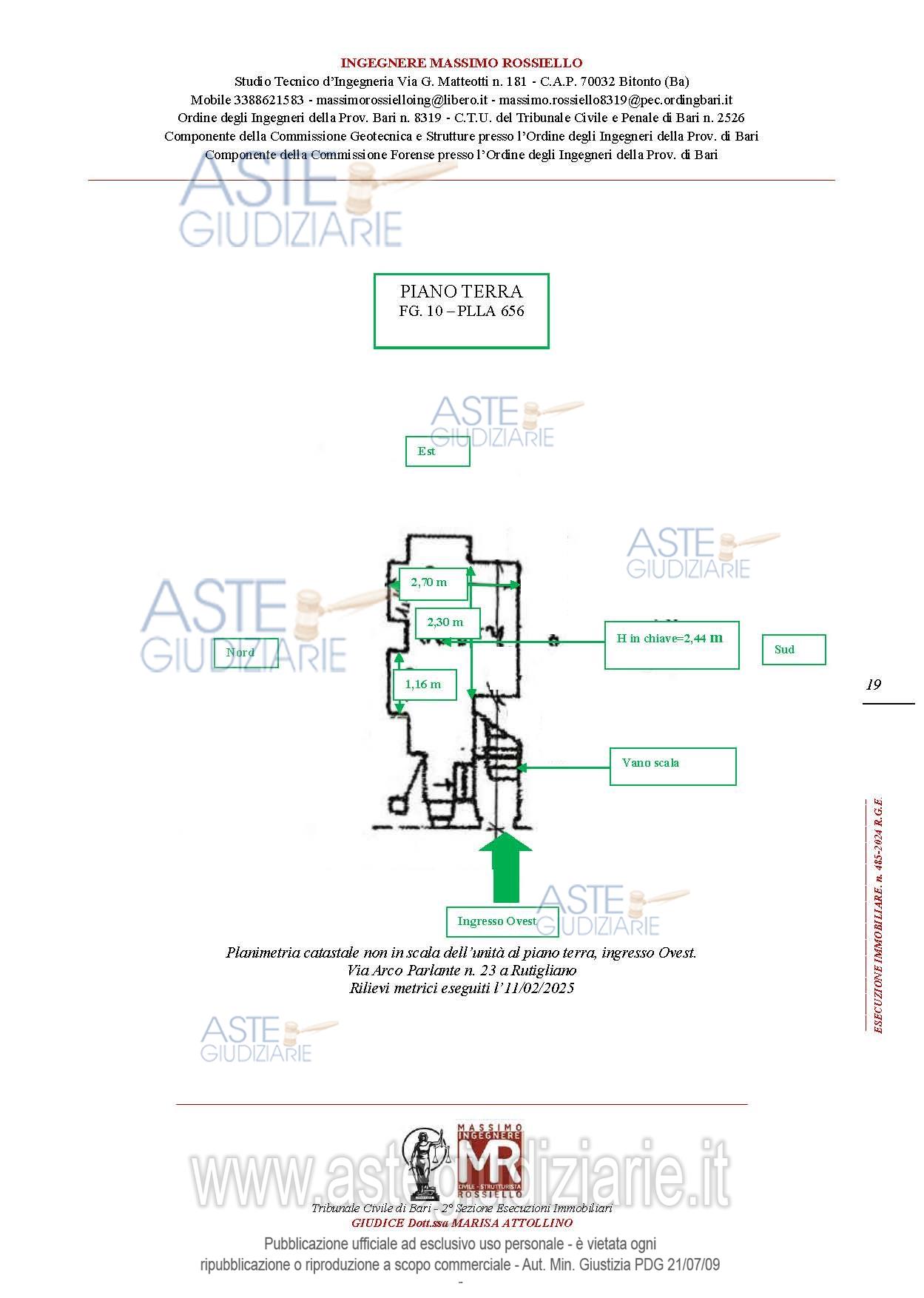 Planimetria del bene