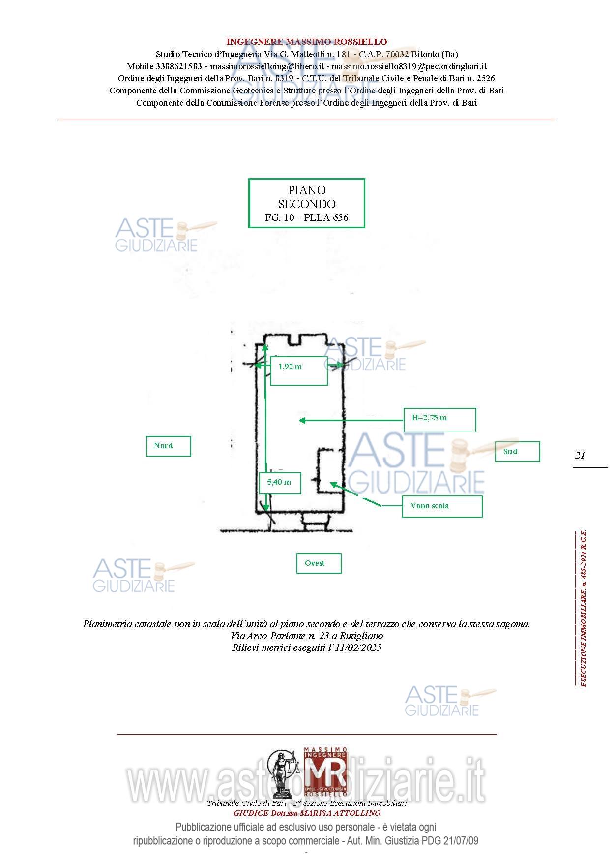 Planimetria del bene