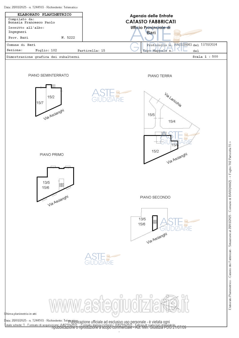 Planimetria del bene