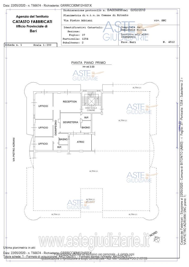 Planimetria del bene