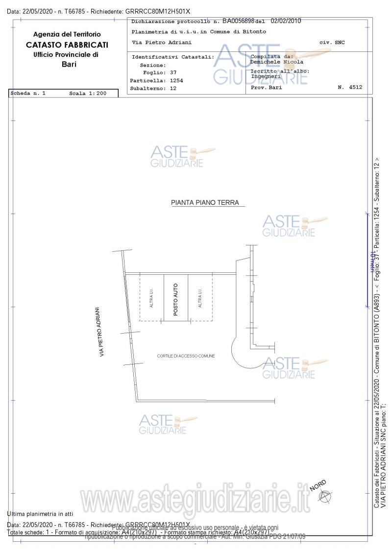 Planimetria del bene