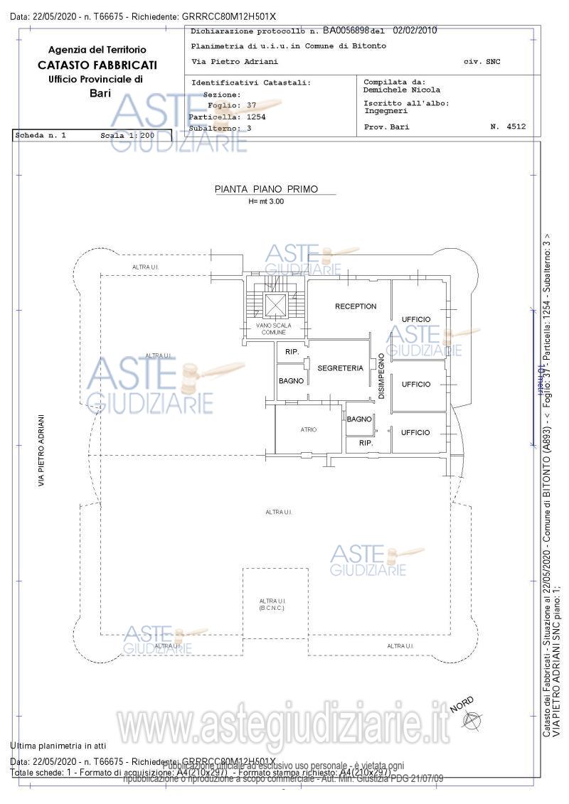 Planimetria del bene