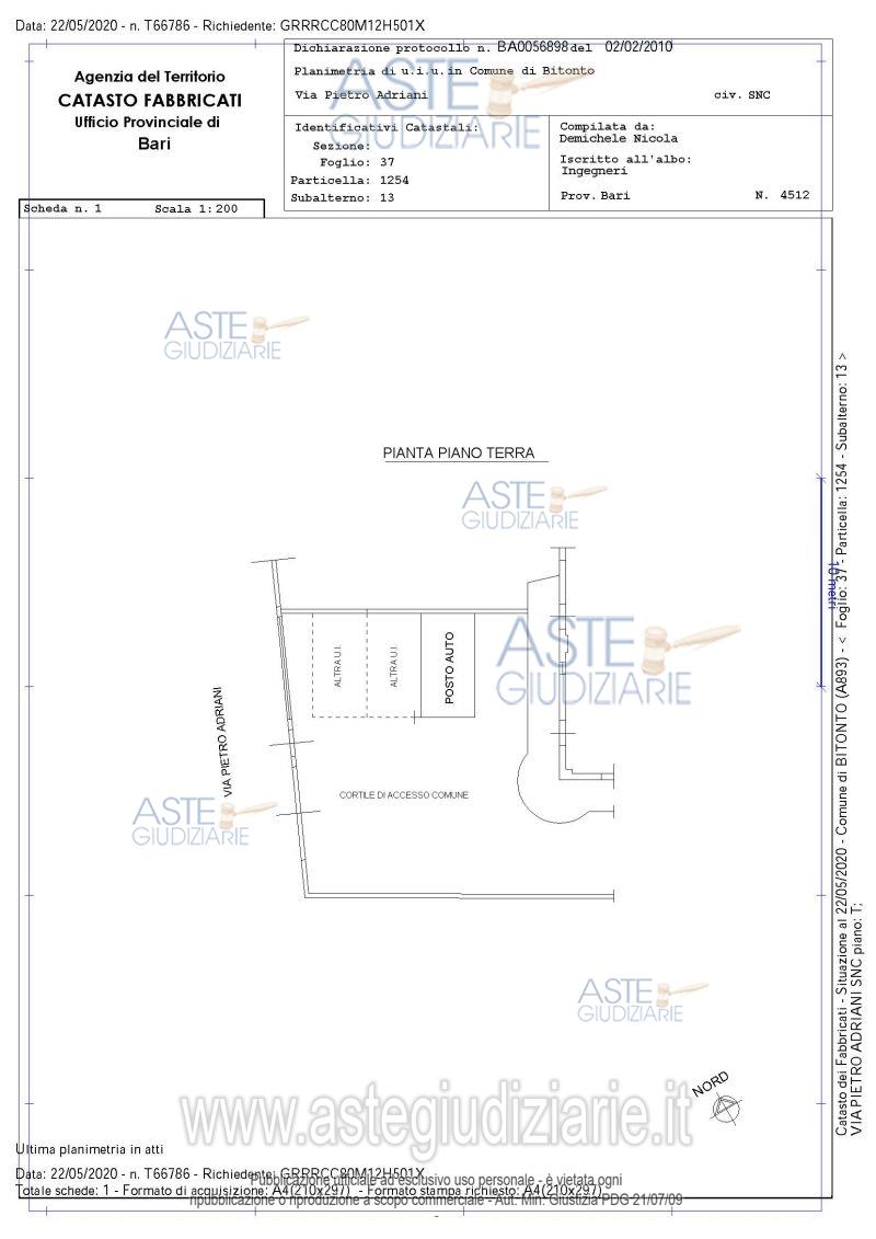 Planimetria del bene