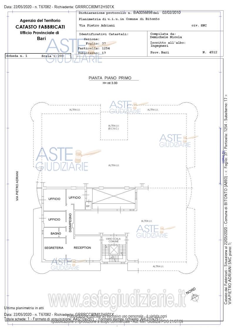 Planimetria del bene