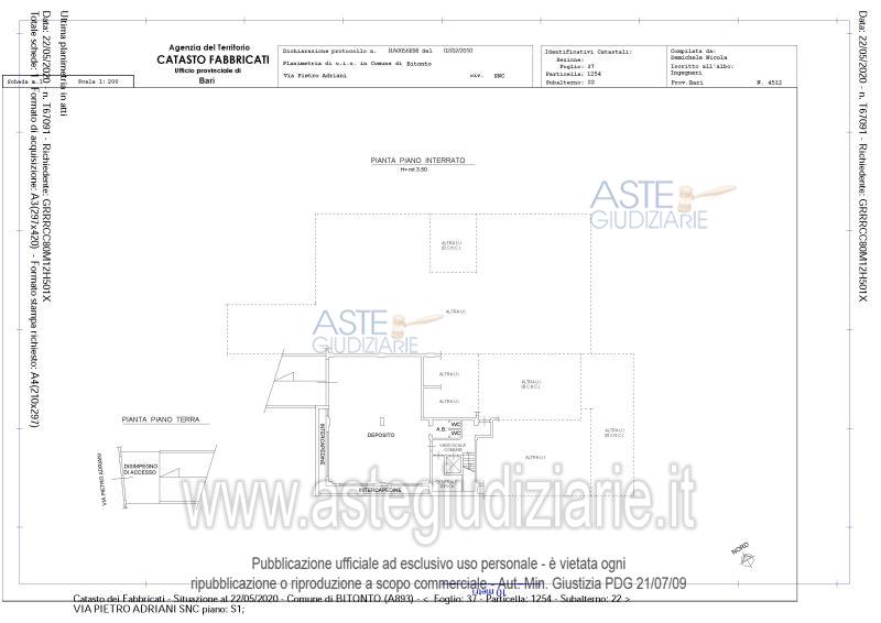Planimetria del bene