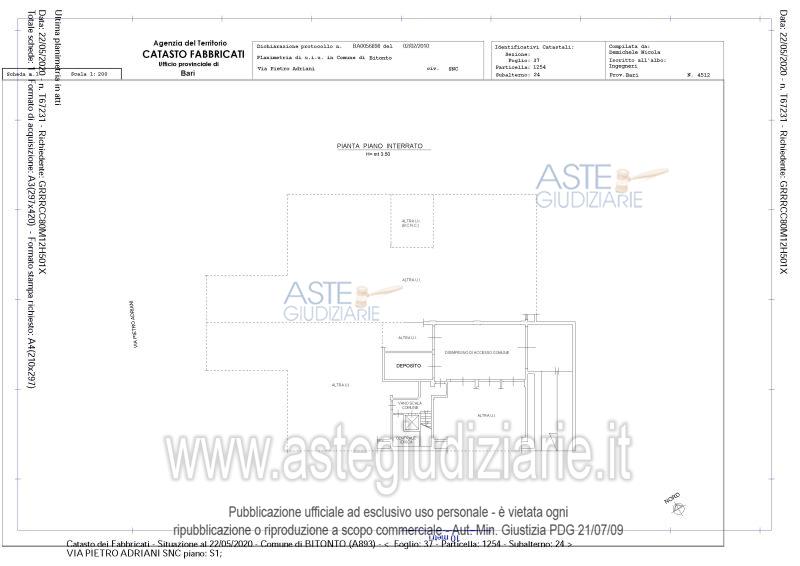 Planimetria del bene