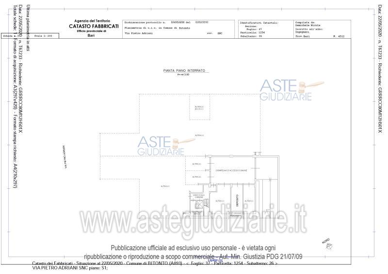 Planimetria del bene