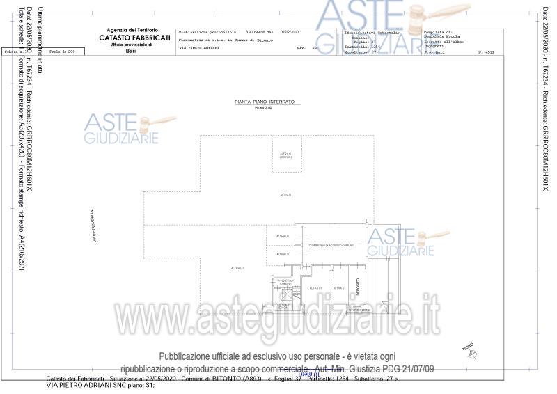 Planimetria del bene