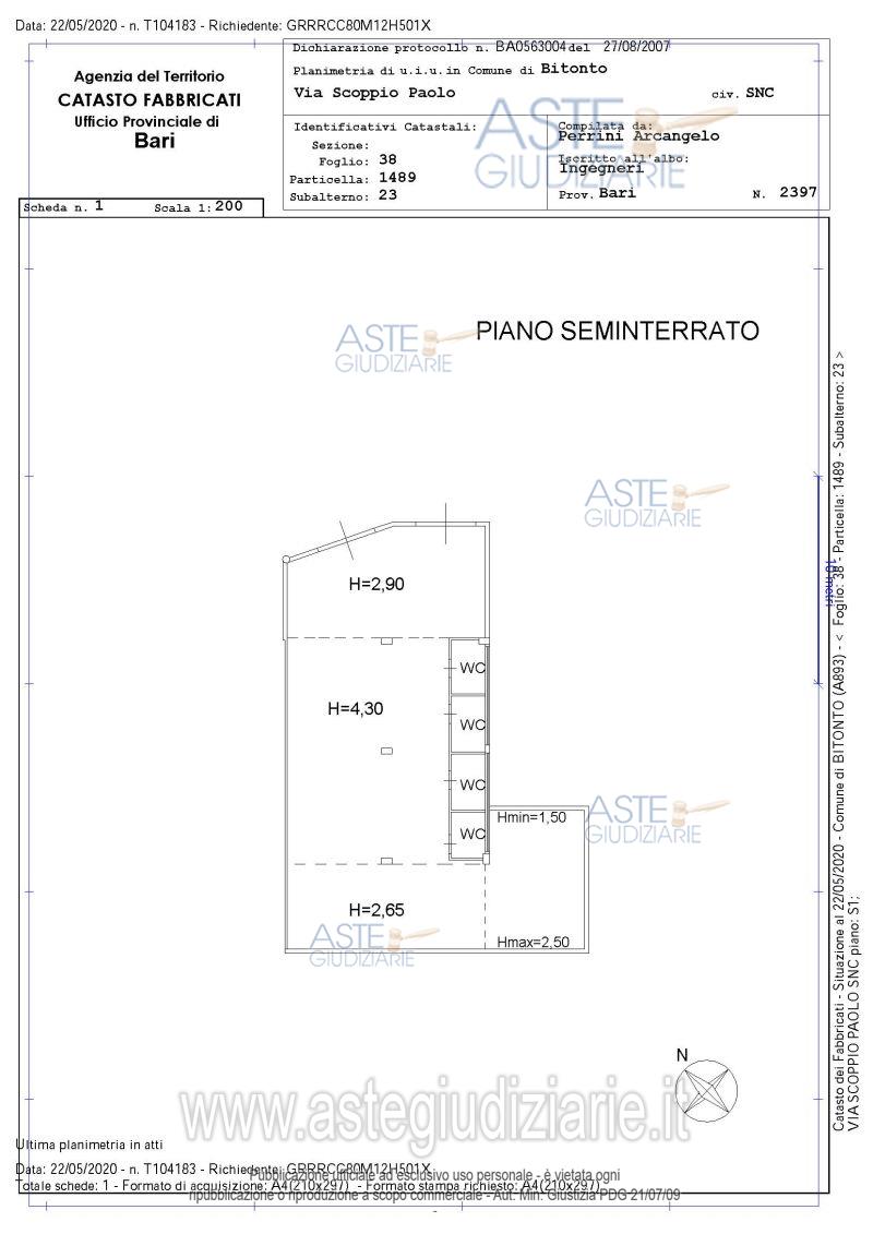Planimetria del bene