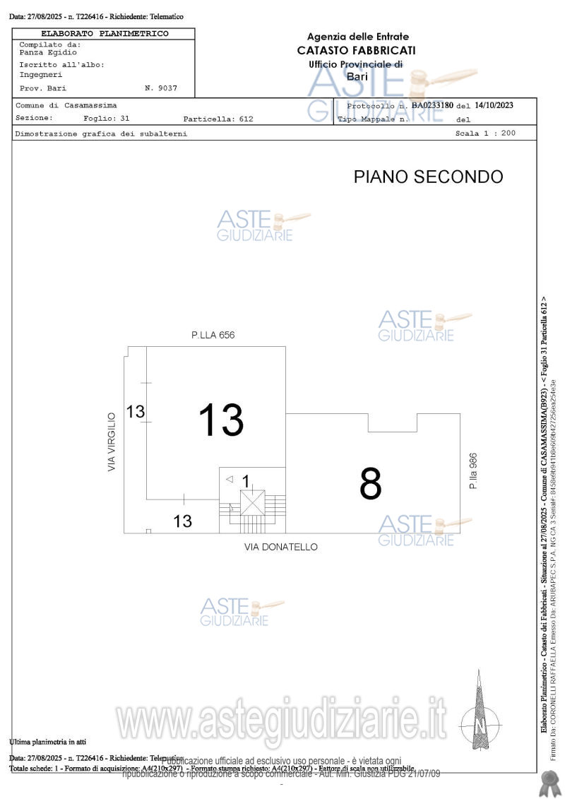 Planimetria del bene
