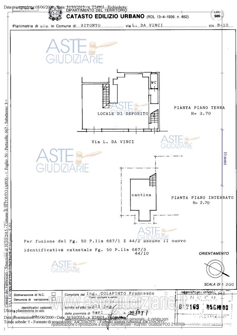 Planimetria del bene